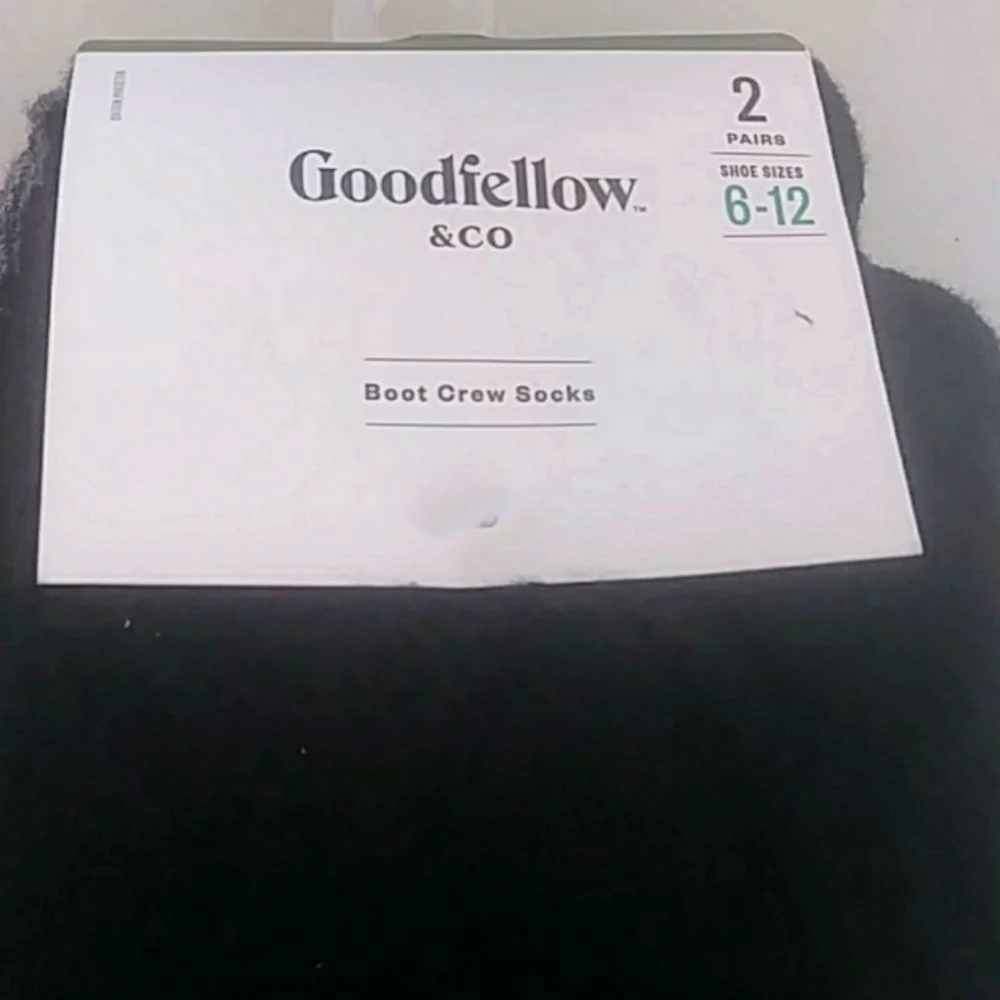 Goodfellow & Co Men's Boot Thick Winter Crew Socks, 2-pack Black/Grey, Size L